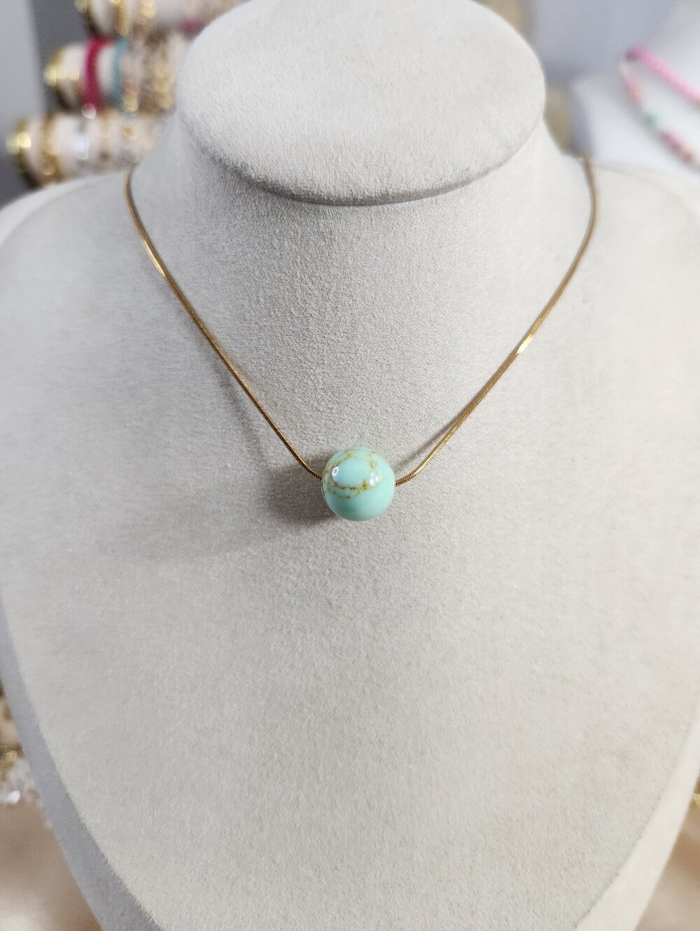 Adjustable Green Howlite Necklace